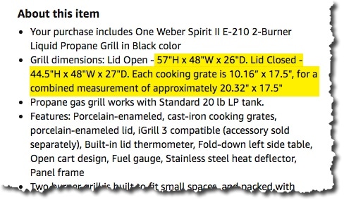 weber-e-210-dimensions
