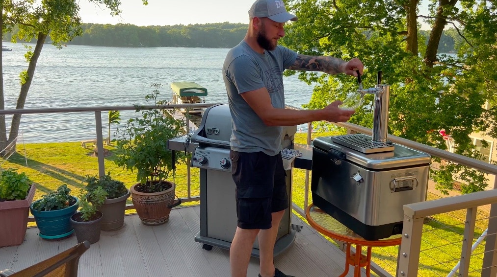 grilling-with-keg-cooler